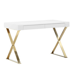 Modern Contemporary Desk With Gold Legs Allmodern Quickview