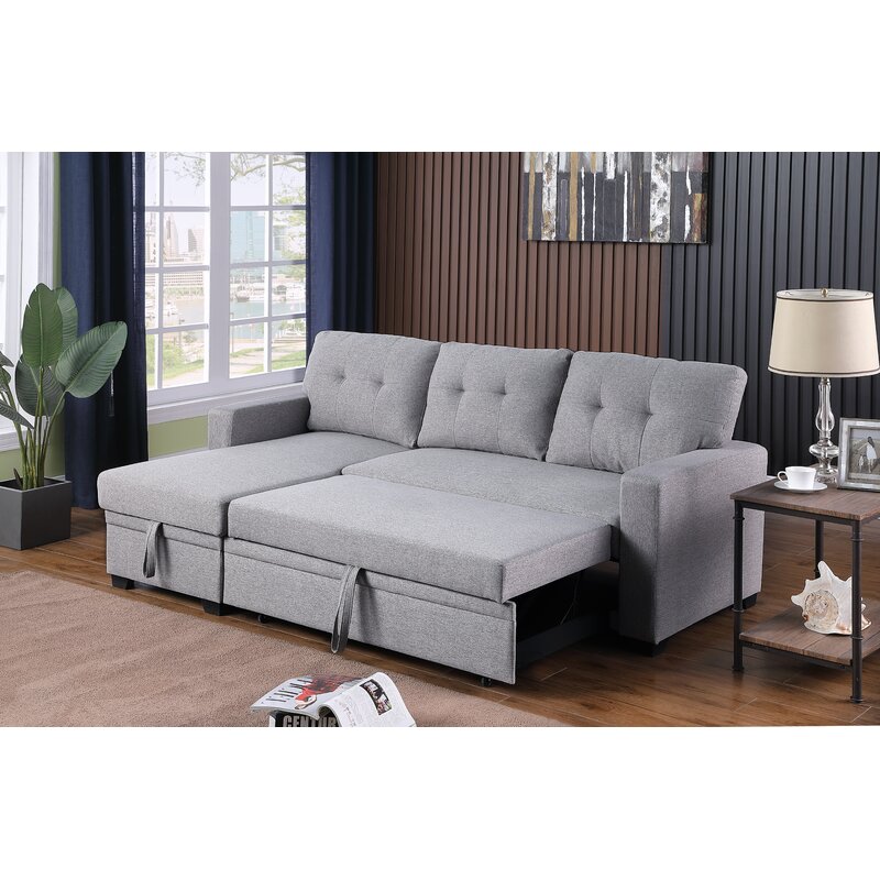 Wade Logan® Minkley 3 - Piece Upholstered Chaise Sectional & Reviews ...