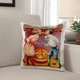 East Urban Home Large Heart On A Background Surrounded Pillow Cover Wayfair