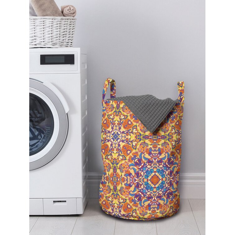 Ambesonne Pastel Design Laundry Bag Hamper Basket with Handles Laundromats 