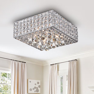 Crystal Light Flush Mount Wayfair Kayo Crystal 4 Light Flush Mount