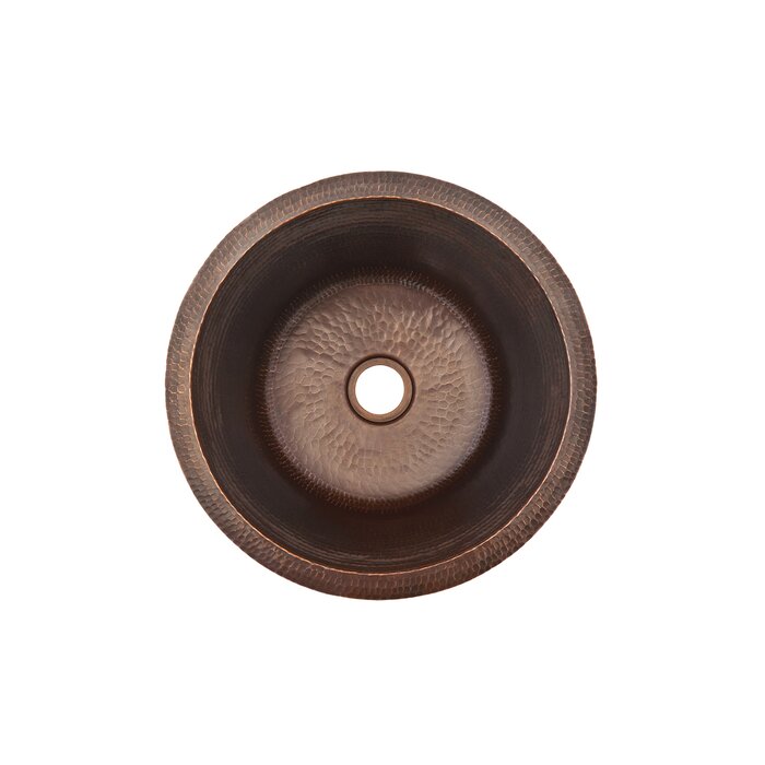 16 Round Hammered Copper Prep Sink