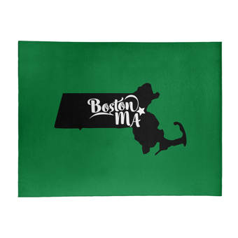 East Urban Home Boston Sports Colors Poly Chenille Green Area Rug Wayfair