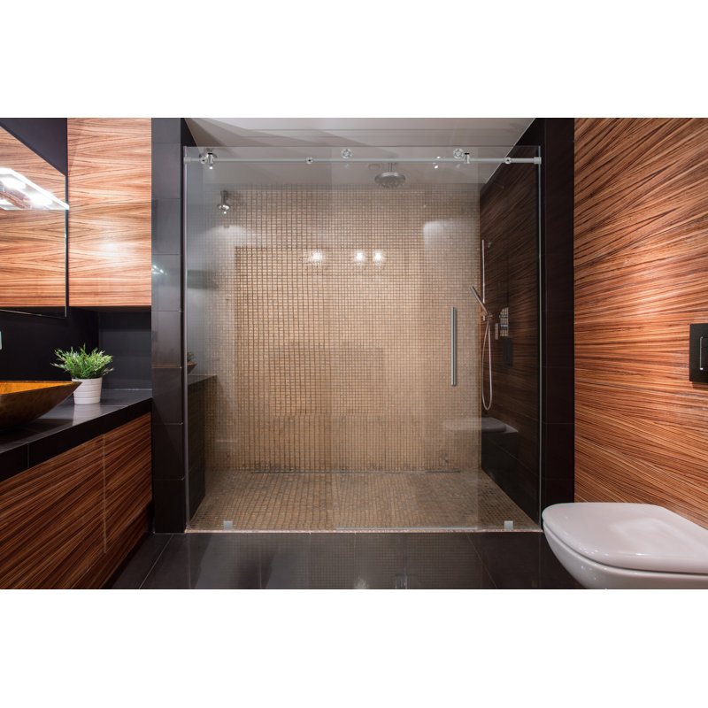 Homeplus Cayman 68 W X 76 H Single Sliding Frameless Shower Door Wayfair