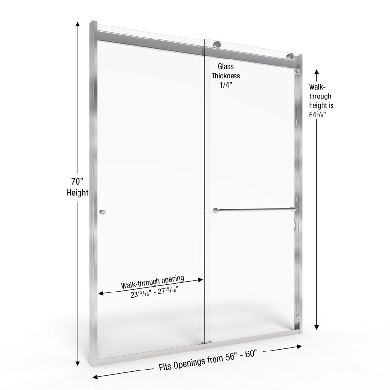 Basco Rotolo 44 W X 70 H Bypass Semi Frameless Shower Door Reviews Perigold