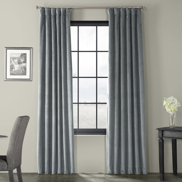 Light Gray Velvet Curtains Wayfair