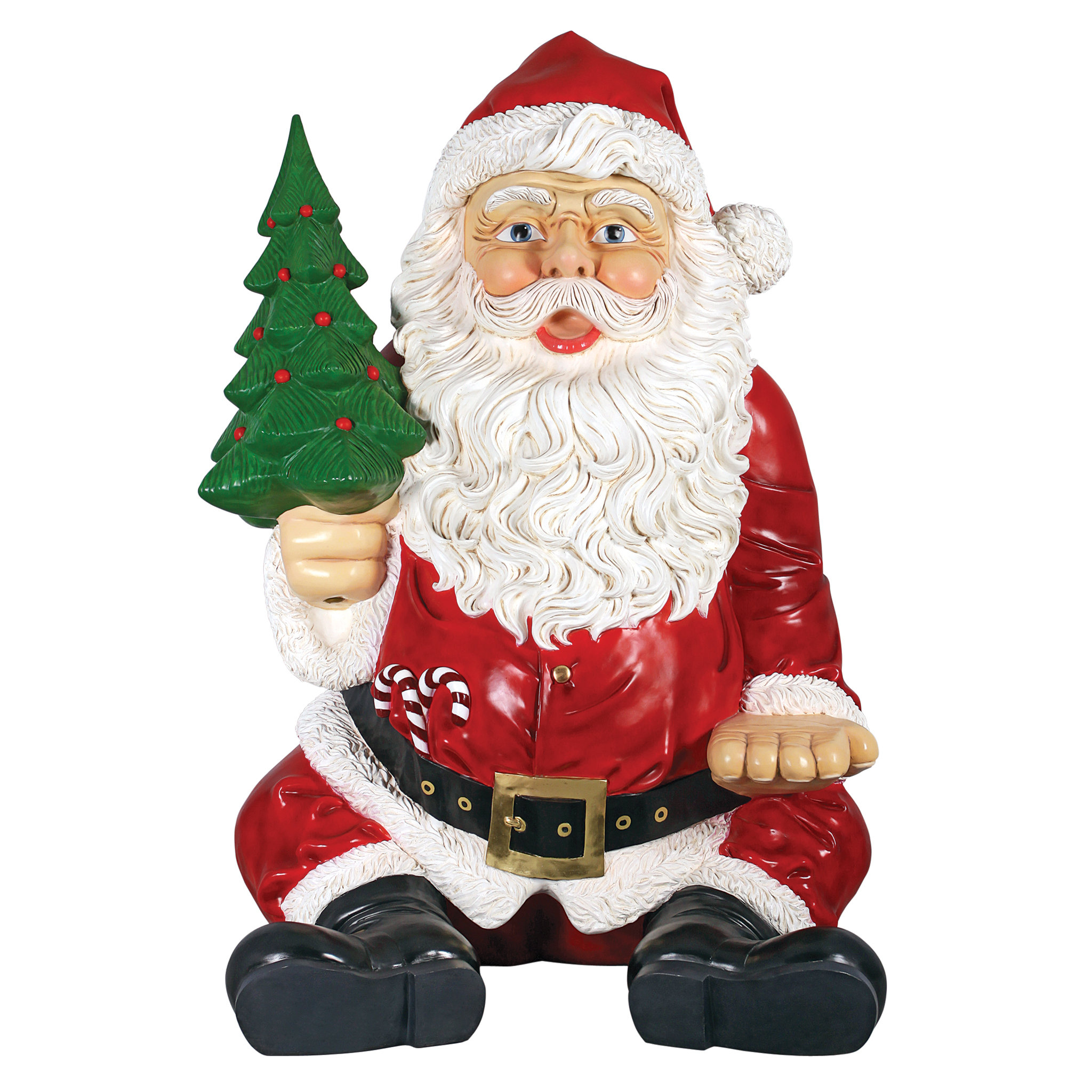 Design Toscano Giant Sitting Santa Claus Statue with Hand Seat | Wayfair