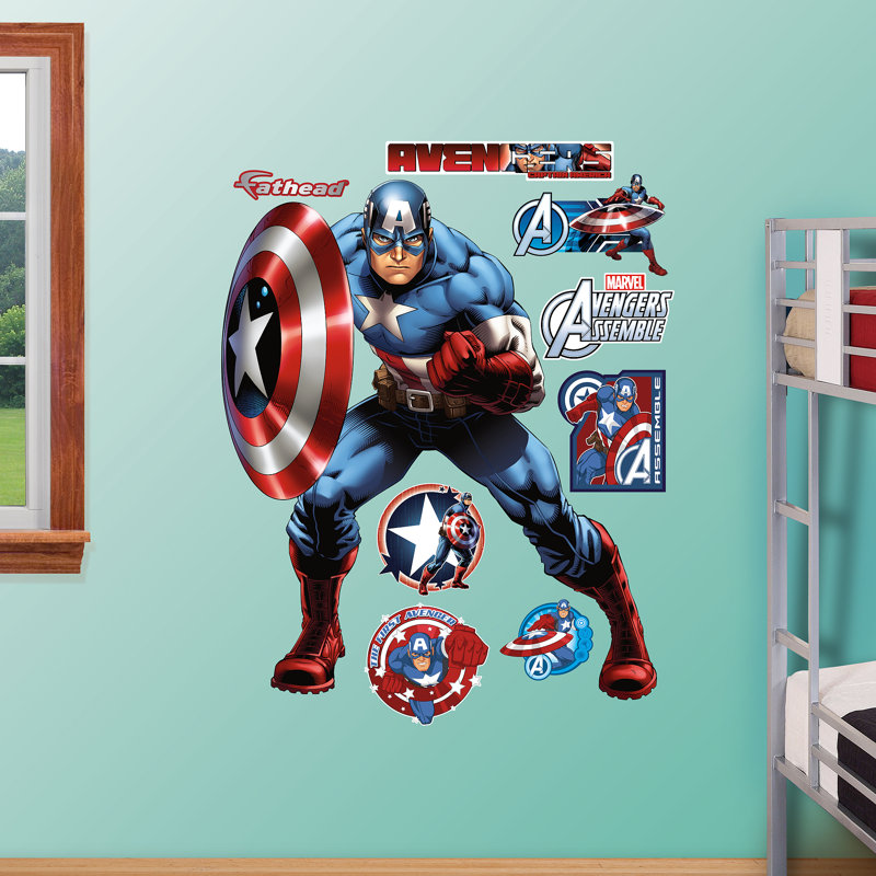 Fathead Realbig Marvel Avengers Assemble Captain America Wall Decal Wayfair