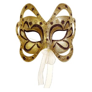 Glittered Floral Masquerade Mask Christmas Ornament