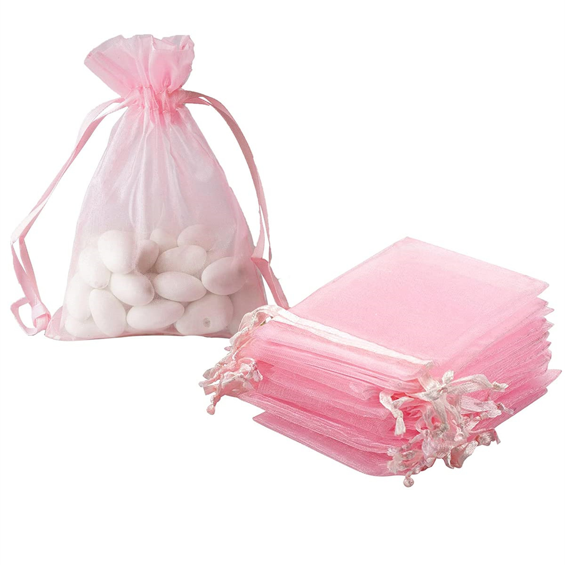 50 & 100 Organza Bags Gift Pouches Jewellery Packaging Wrapping Mesh Drawstring 