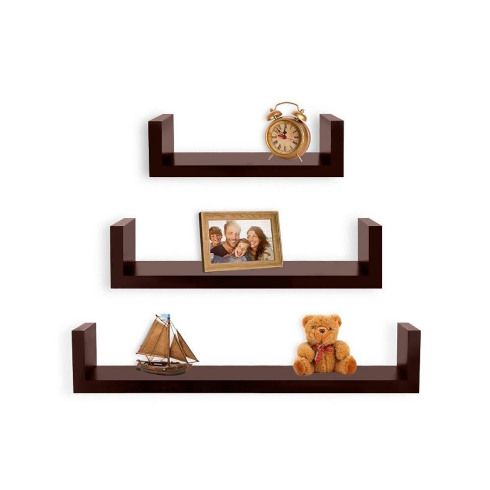 Set of 3 Floating Display Shelves Bookshelf Wall Mount Shelf Storage Home Decor