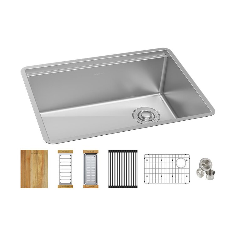 Elkay Crosstown 26 L X 19 W Undermount Kitchen Sink With Sink Grid Reviews Wayfair