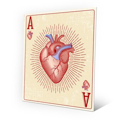 'Ace of Hearts' Graphic Art on Plaque Click Wall Art Size: 24