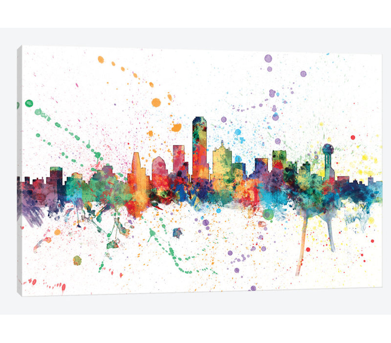 East Urban Home Rainbow Splash Skyline Series Dallas Texas Usa