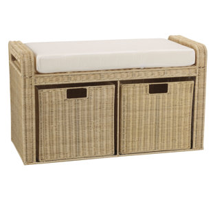 Go to store & view more images Household Essentials Rattan Natural Storage Bench