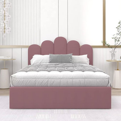 incomplete Zuhaira Stylish Velvet Upholstered Platform Bed with Hydraulic Lift-Up Storage – Full & Queen Sizes, Multiple Colors