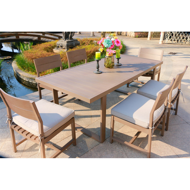 Schrader 7 Piece Dining Set With Cushions