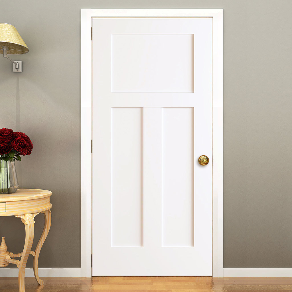 Kiby 3 Panels Shaker Solid Wood Panelled Slab Interior Door Kiby 3 Panels Shaker Solid Wood Panelled Slab Interior Door Reviews Wayfair