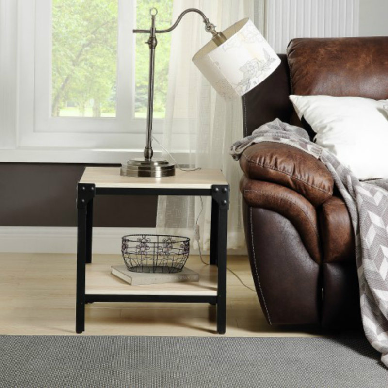 Union Rustic Rustic Farmhouse Square Wood Side End Accent Table