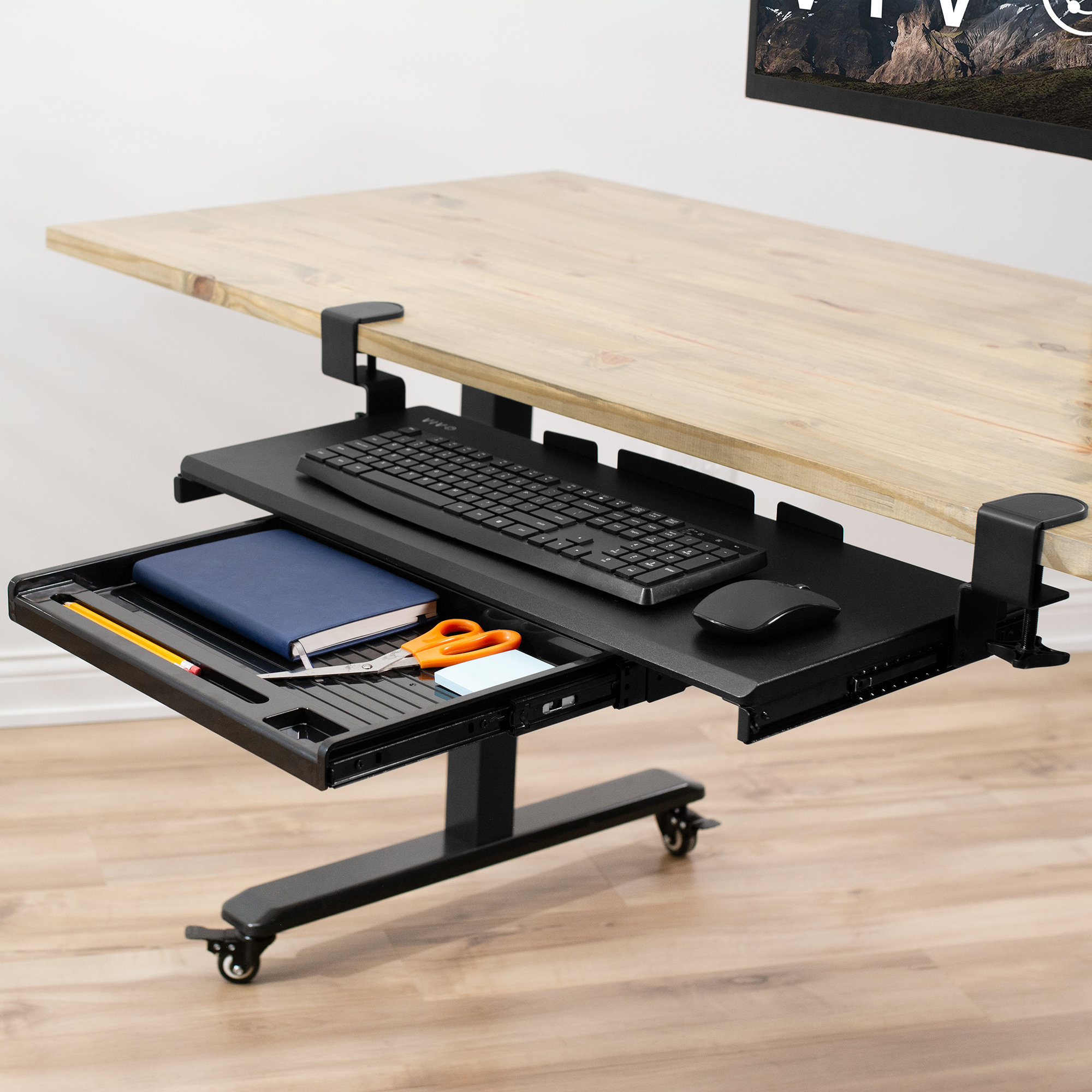 VIvo Clampon Keyboard Tray with Pencil Drawer Wayfair