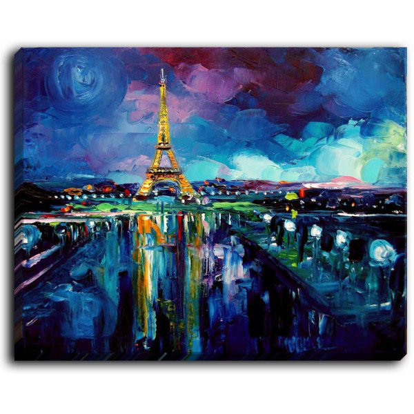 Dianochedesigns Parisian Night Eiffel Tower By Aja Ann Painting