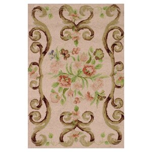 Hooked Brown Area Rug