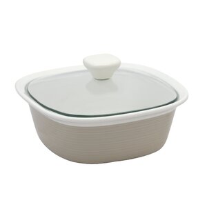 Etch Square 1.5 Qt. Dish with Glass Cover