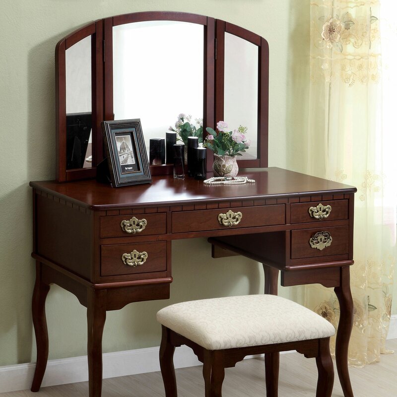 A&J Homes Studio Moon Vanity Set with Mirror & Reviews ...