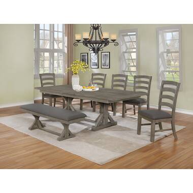 fahey 6 piece solid wood dining set