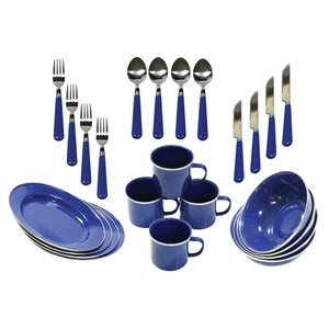 24 Piece Camping Tableware Set, Service for 4
