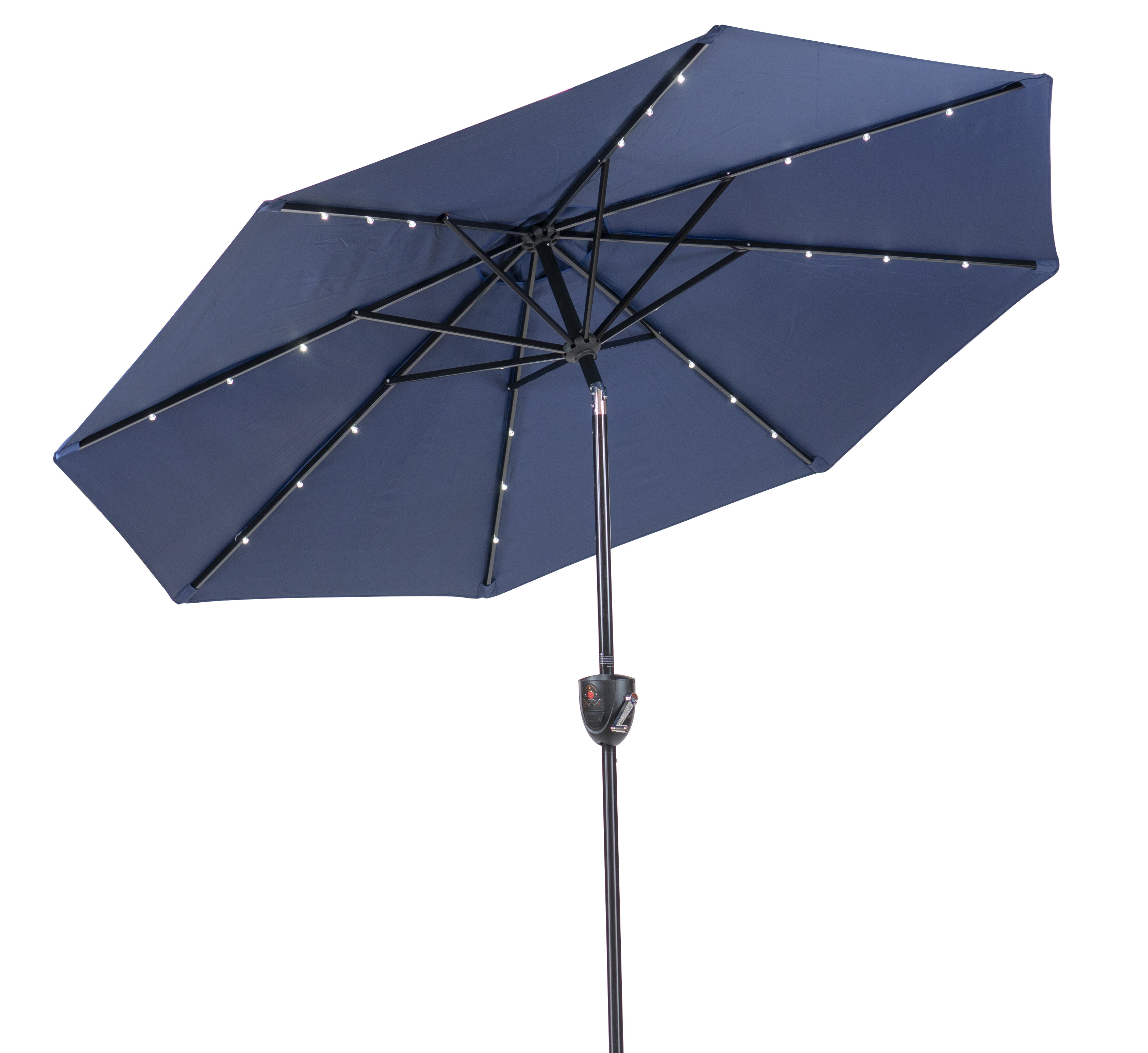 J J Global Llc Sun Ray Bluetooth Solar Lighted Round 9 Market Umbrella Reviews Wayfair