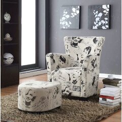 wayfair club chair and ottoman