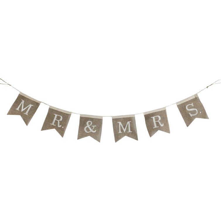 Chair Signs MR & MRS Paper Party Supplies Bunting Banner For Wedding YS
