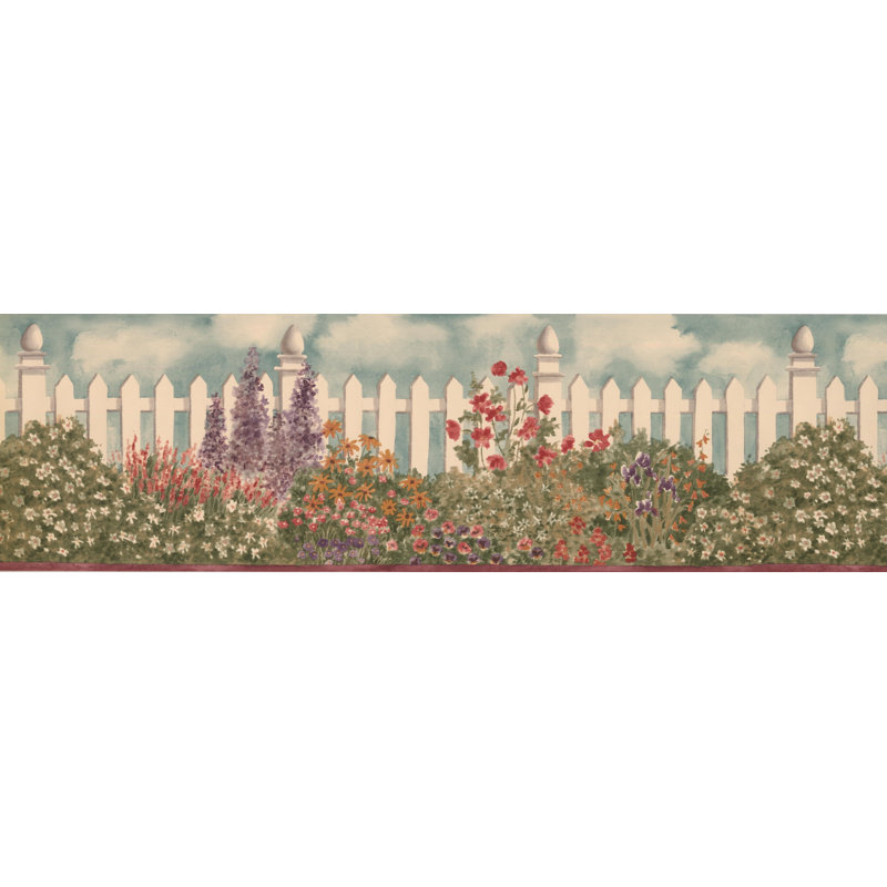 August Grove Boughton Wide Violet Flowers By Fence Retro Design Floral And Botanical Wallpaper Border Wayfair Find the perfect wide width wallpaper border from home flair decor to make a statement in any room. boughton wide violet flowers by fence retro design floral and botanical wallpaper border
