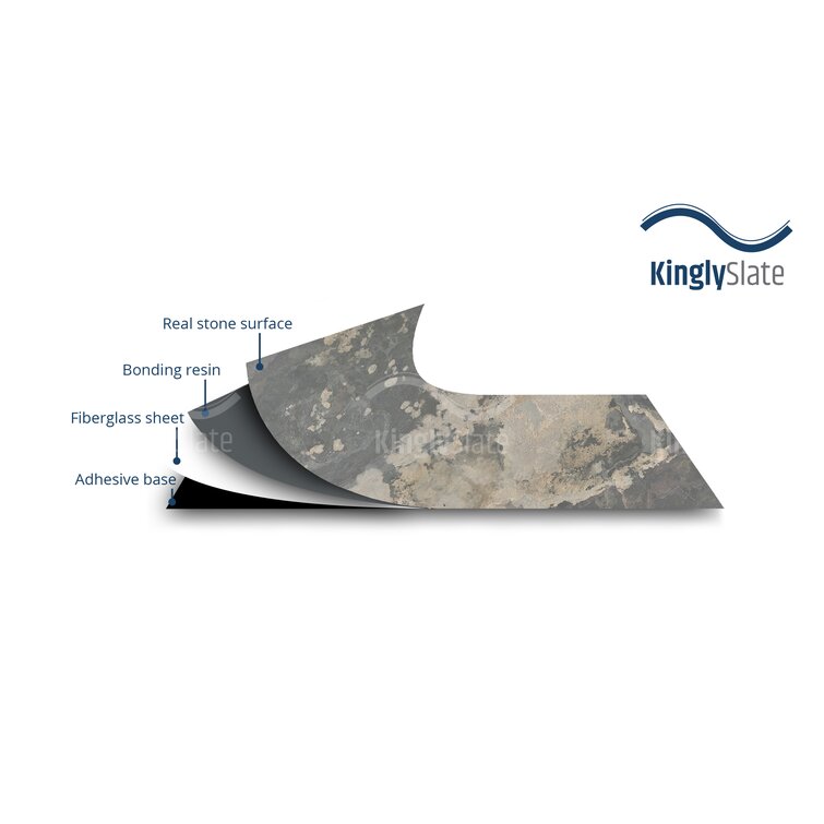 Sample KinglySlate Flexible Natural Stone Veneer Sheet Rustic Forest Quartzite Sample