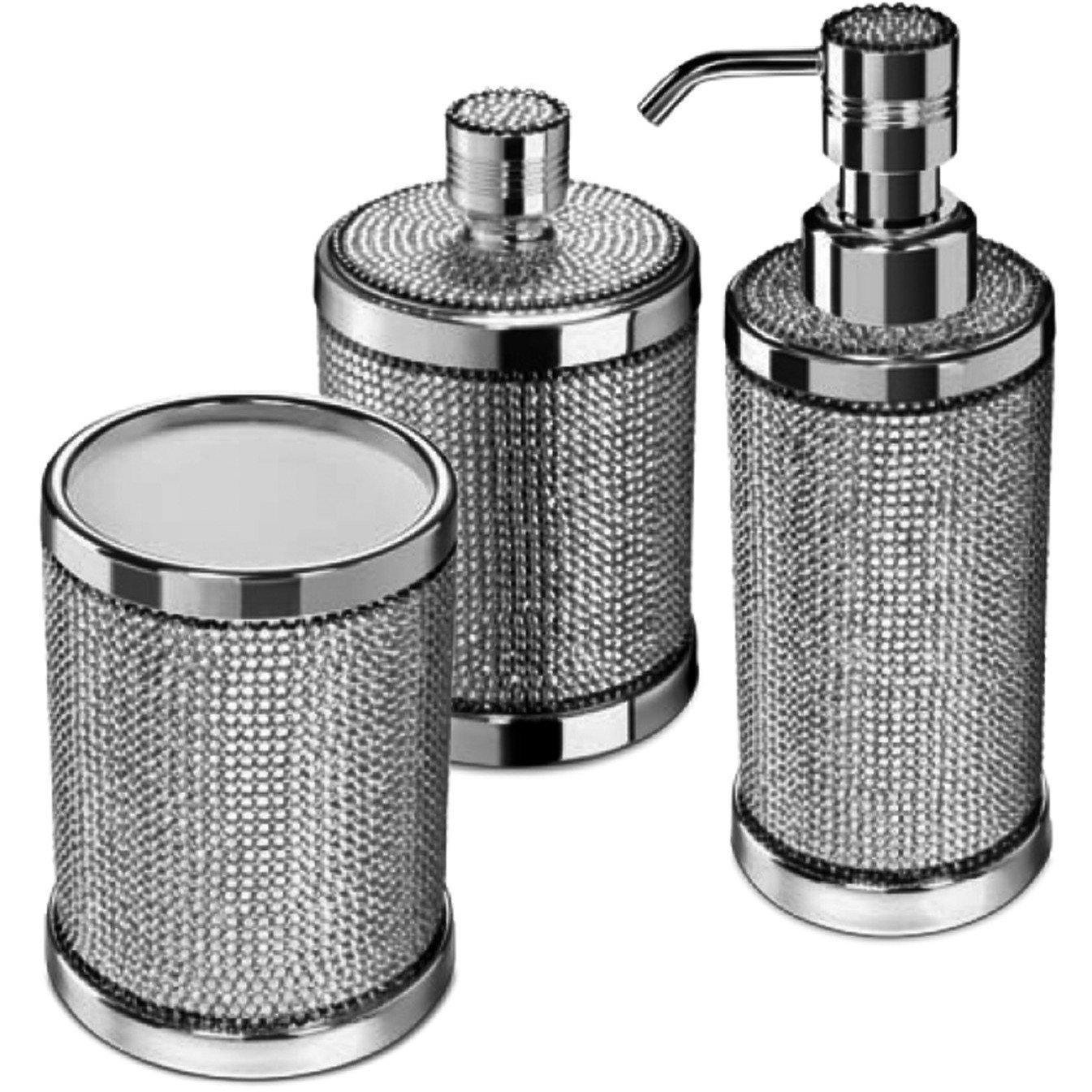 Rosdorf Park Patrice 3 Piece Swarovski Bathroom Accessory Set Wayfair