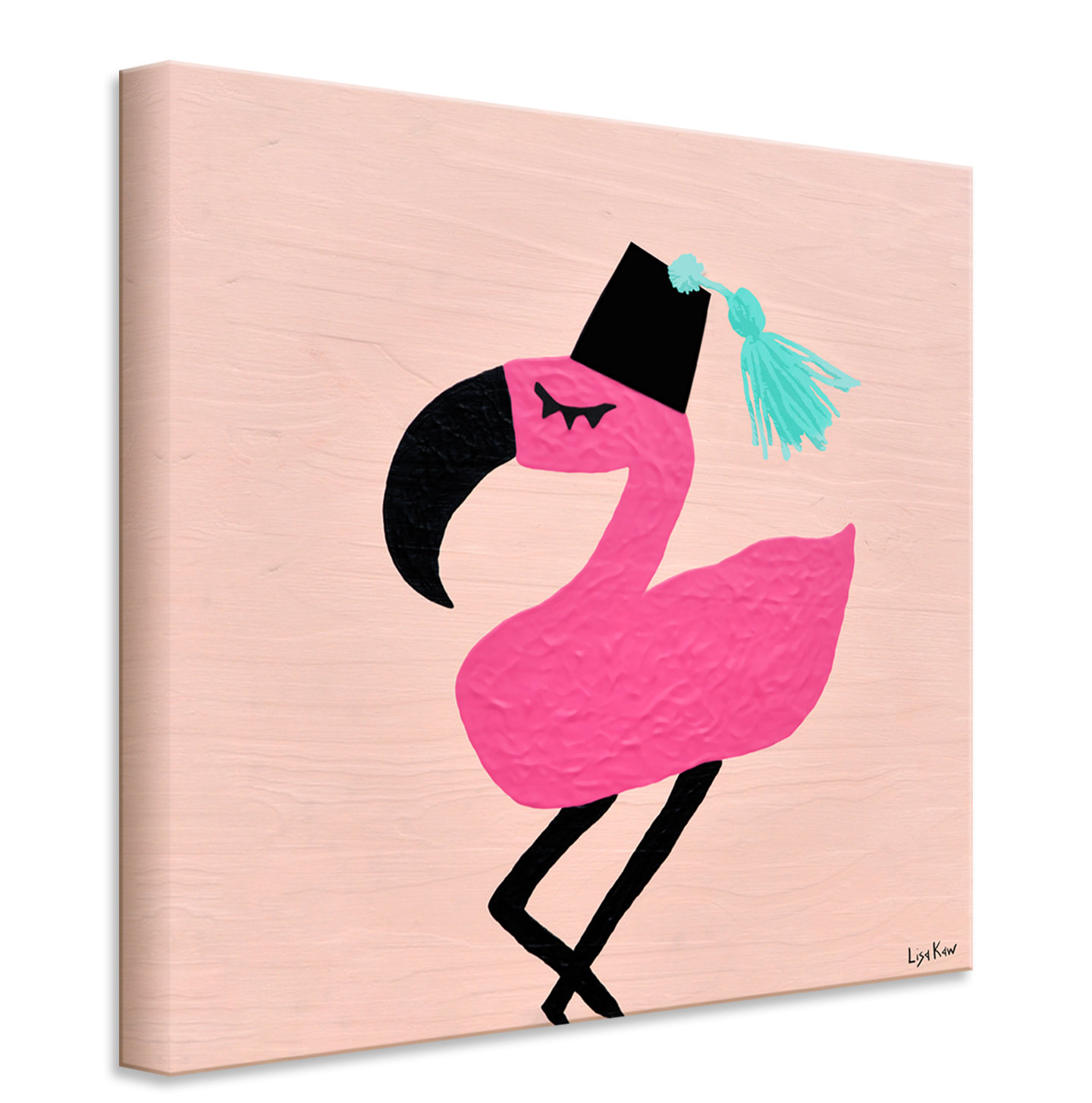 Poster Print Wall Art entitled Hot Tropical Flamingo II