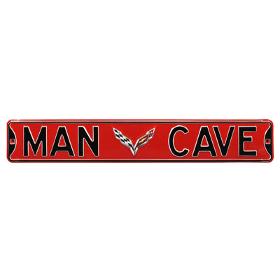 Car Brand Wall D&Atilde;cor AuthenticStreetSigns Car Brand Man Cave C7 CorvetteRed