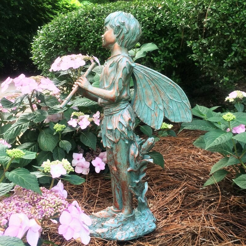 HomeStyles Suffolk Fairy Peter Boy Garden Statue & Reviews | Wayfair