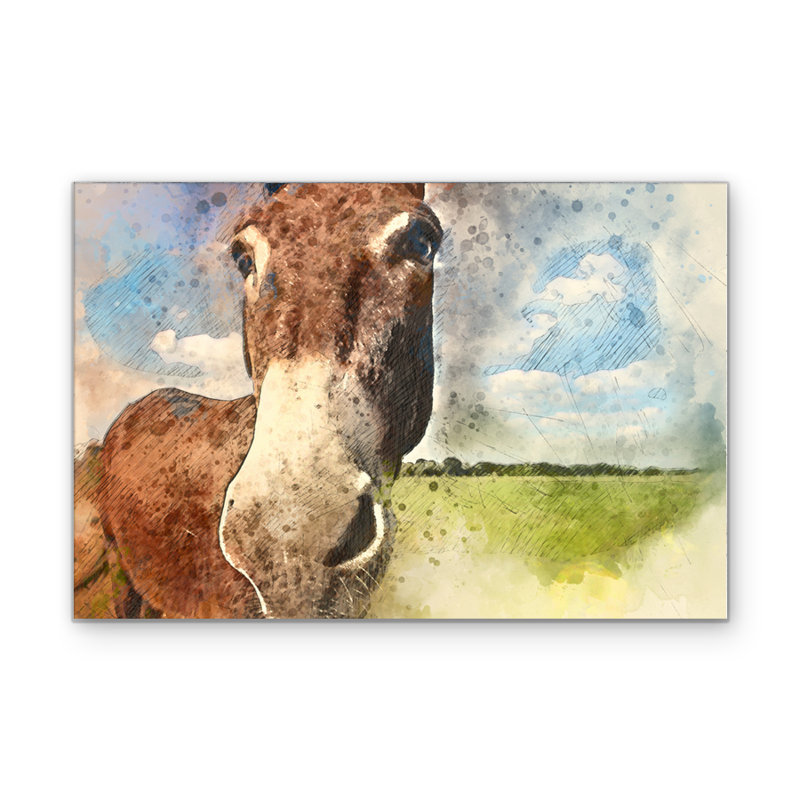 August Grove Paint Your Donkey Graphic Art Print On Wood Wayfair