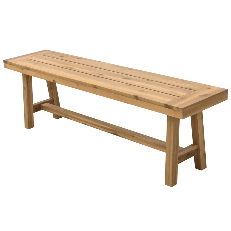 Millwood Pines Macedonia Patio Dining Wooden Picnic Bench Reviews Wayfair