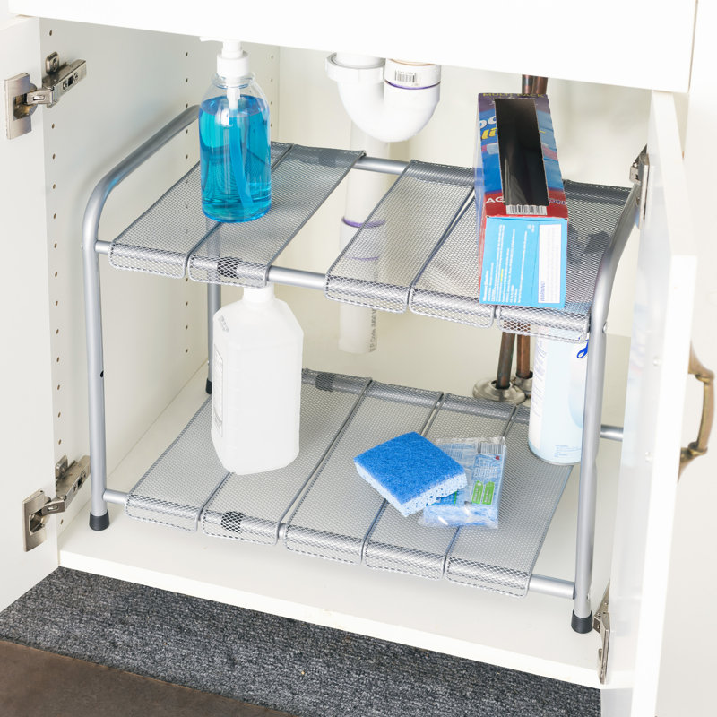 Rebrilliant Caillo 2 Tier Expandable Under Sink Kitchen Shelving