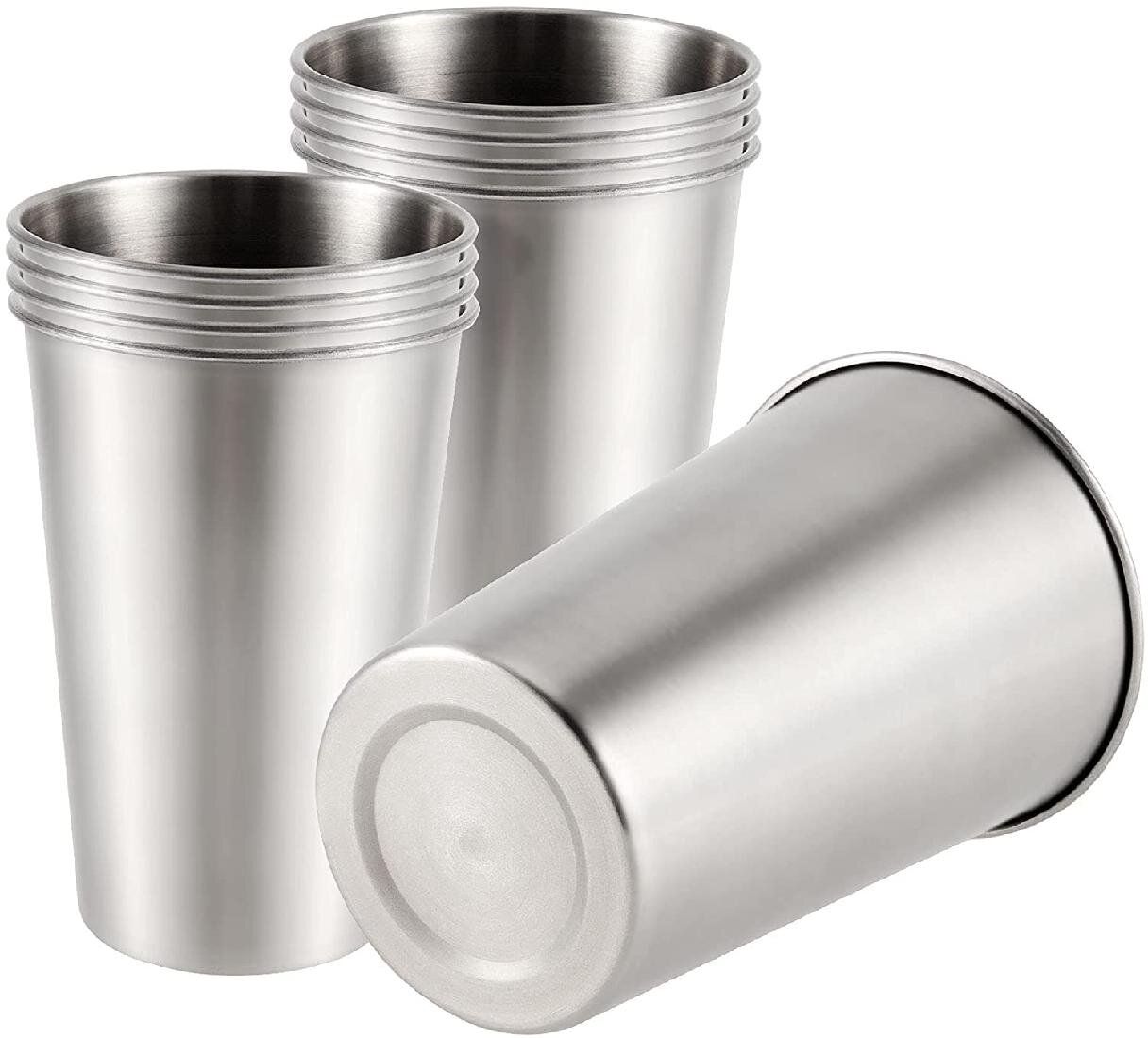 500ml Stainless Steel Pint Cups Beer Tumblers Coffee Mugs Stackable Juice Drink