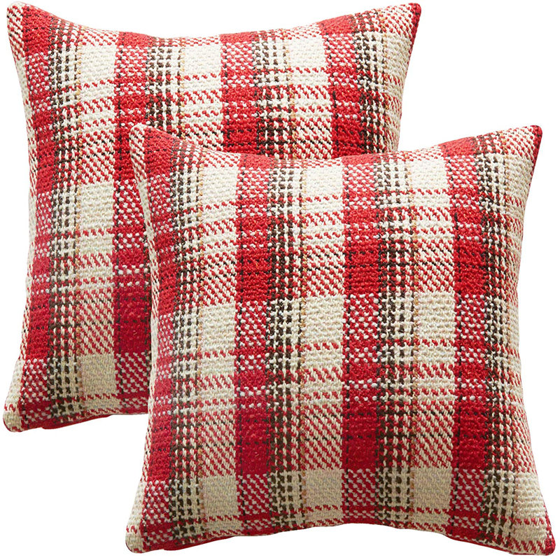 The Holiday Aisle Hailie Christmas Plaid Pillow Cover Reviews