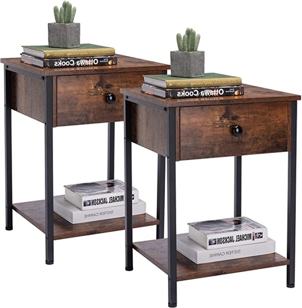 Brown Nightstand Set Of 2