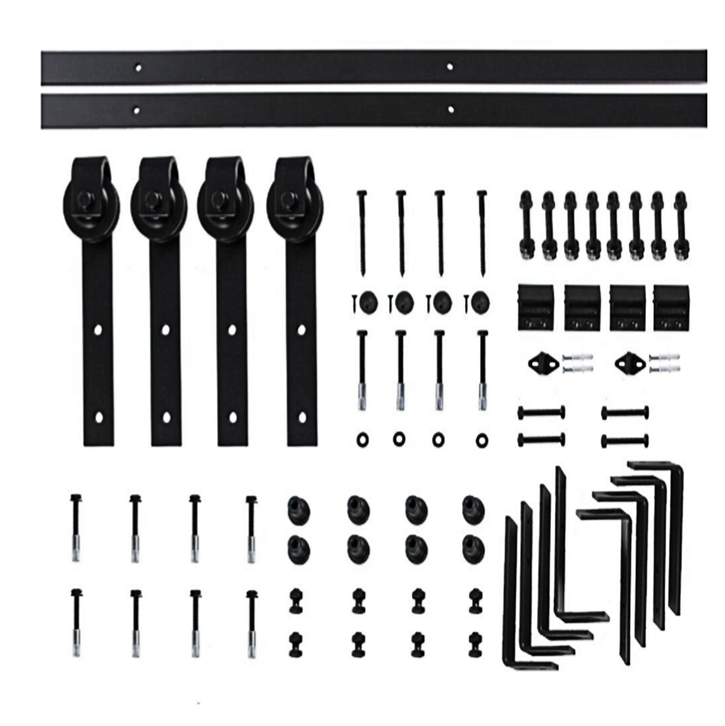 Homacer Classic Z Bracket Bypass Track Barn Door Hardware Kit & Reviews ...