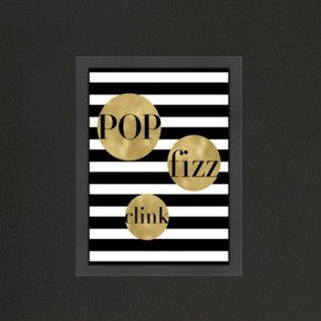 Mercer41 Pop Fizz Clink Stripe Framed Graphic Art