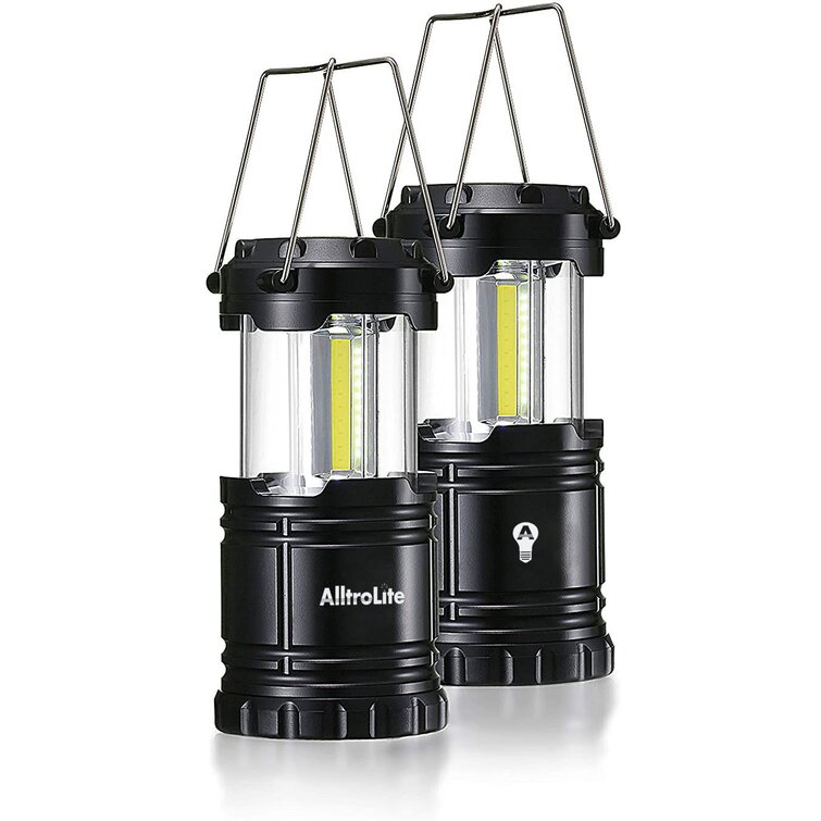 NEW COB LED 2 Pack Camping Lantern with 6 AA Batteries Magnetic Base 