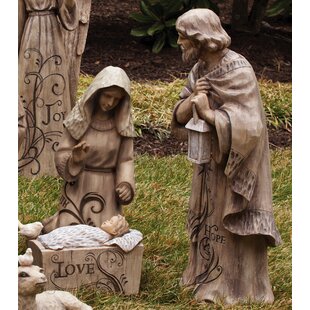 Medium size 11 Pieces Set - Tallest 5 inches Holy Land Market Olive Wood carved Nativity Set