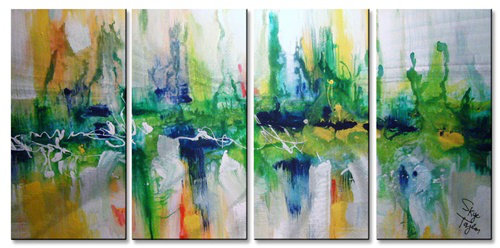 All My Walls Emerald City By Skye Taylor 4 Piece Painting Print